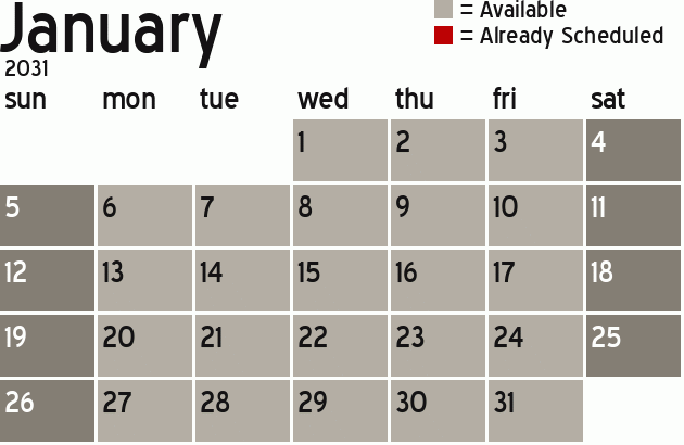 Missionary Dinner Calendar