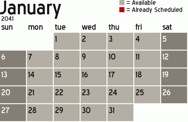 Missionary Dinner Calendar