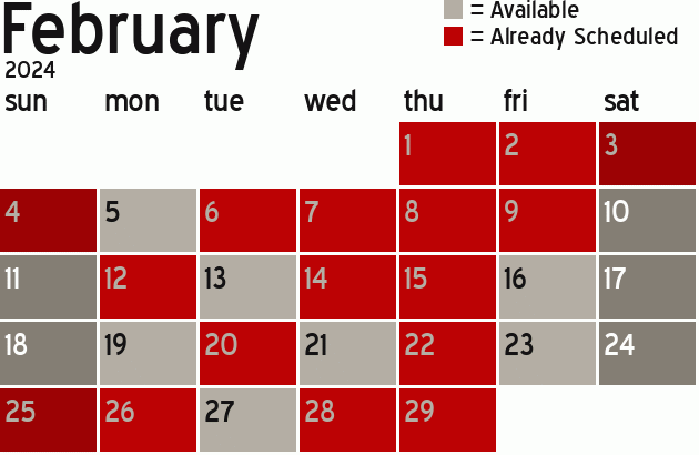 Missionary Dinner Calendar