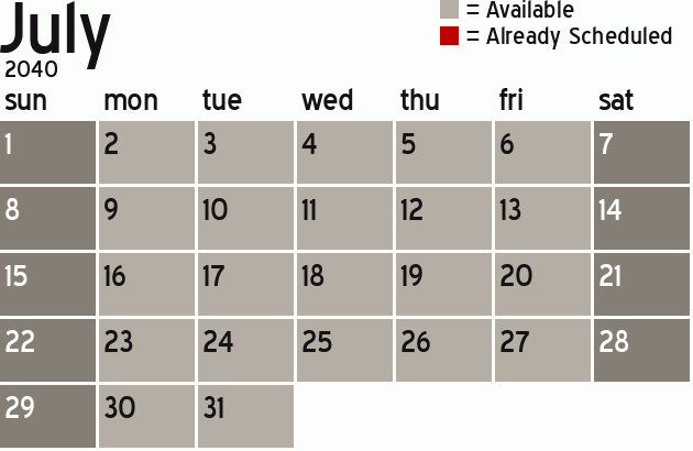 Missionary Dinner Calendar