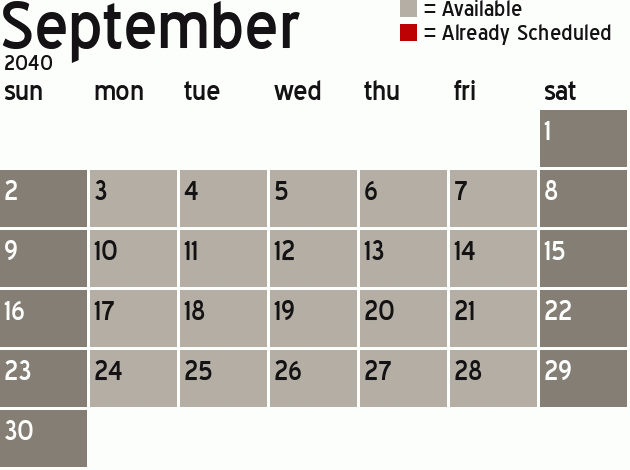Missionary Dinner Calendar