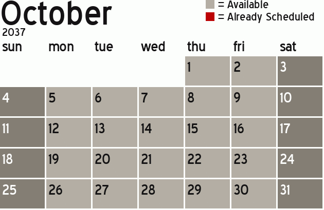 Missionary Dinner Calendar