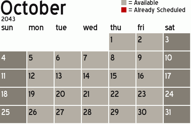 Missionary Dinner Calendar